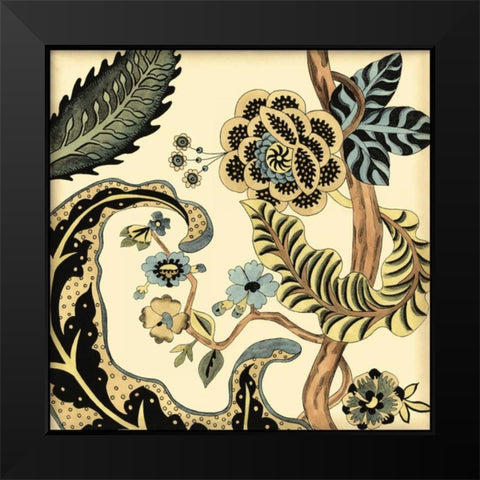 Small Jacobean Tile I Black Modern Wood Framed Art Print by Zarris, Chariklia