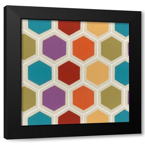 Retro Pattern I Black Modern Wood Framed Art Print with Double Matting by Vess, June Erica