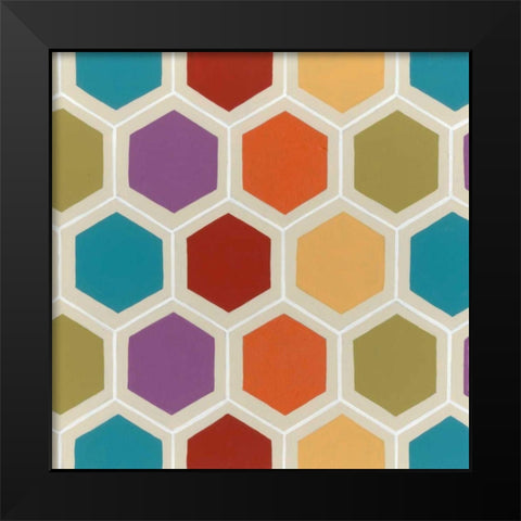 Retro Pattern I Black Modern Wood Framed Art Print by Vess, June Erica