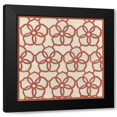 Floral Trellis II Black Modern Wood Framed Art Print by Vess, June Erica