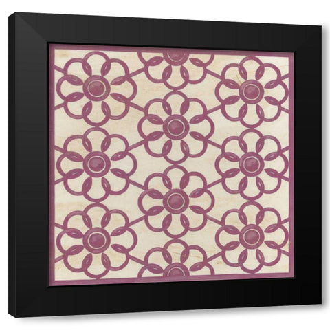 Floral Trellis IV Black Modern Wood Framed Art Print with Double Matting by Vess, June Erica