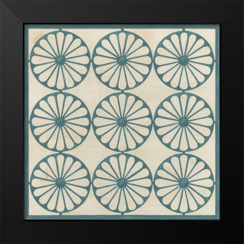 Floral Trellis V Black Modern Wood Framed Art Print by Vess, June Erica