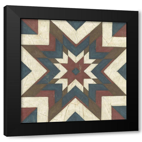 Quilt Motif II Black Modern Wood Framed Art Print with Double Matting by Vess, June Erica