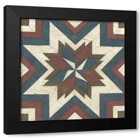 Quilt Motif III Black Modern Wood Framed Art Print with Double Matting by Vess, June Erica