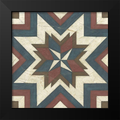 Quilt Motif III Black Modern Wood Framed Art Print by Vess, June Erica