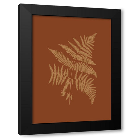 Sepia Ferns on Brick (WG) III Black Modern Wood Framed Art Print with Double Matting by Vision Studio