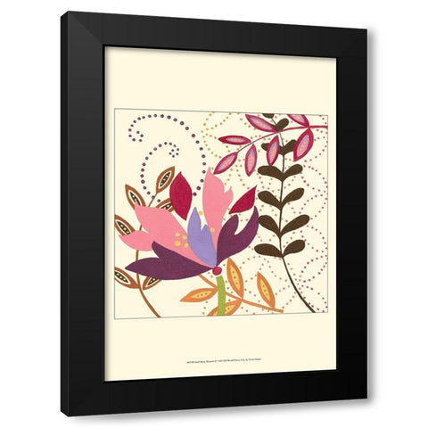 Small Berry Blossom II Black Modern Wood Framed Art Print with Double Matting by Vision Studio