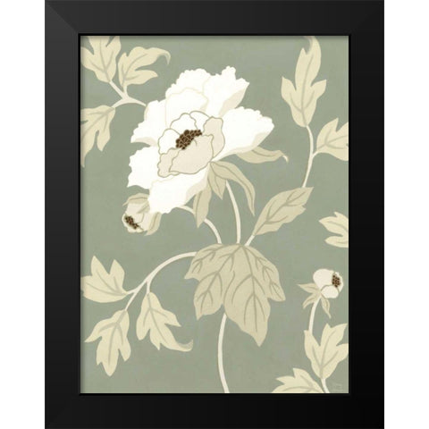 Small Peony Elegance I Black Modern Wood Framed Art Print by Slocum, Nancy