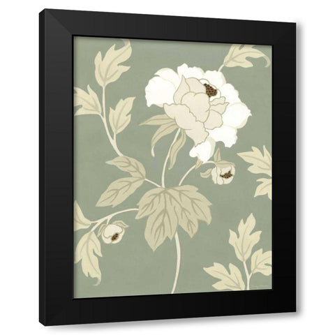Small Peony Elegance II Black Modern Wood Framed Art Print by Slocum, Nancy