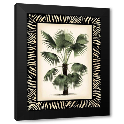 Small Palm in Zebra Border II Black Modern Wood Framed Art Print by Vision Studio