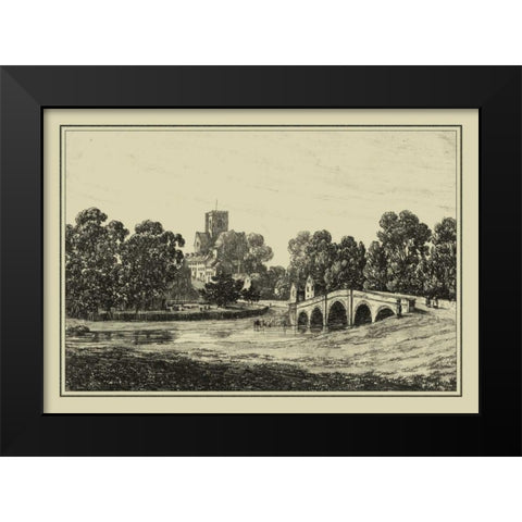 Idyllic Bridge II Black Modern Wood Framed Art Print by Wood, I.G.
