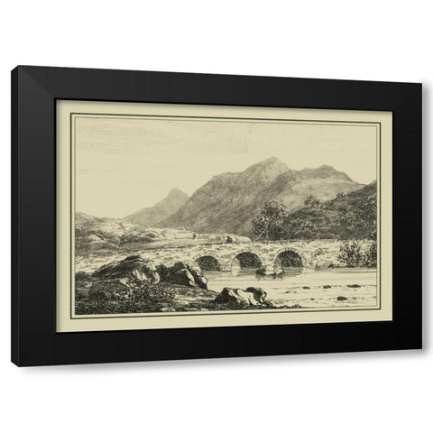 Idyllic Bridge III Black Modern Wood Framed Art Print with Double Matting by Wood, I.G.
