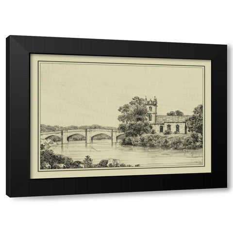 Idyllic Bridge IV Black Modern Wood Framed Art Print with Double Matting by Wood, I.G.