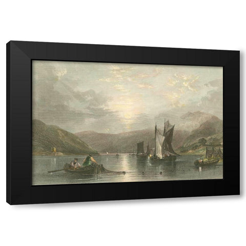 Pastoral Riverscape II Black Modern Wood Framed Art Print by Bartlett, William H.