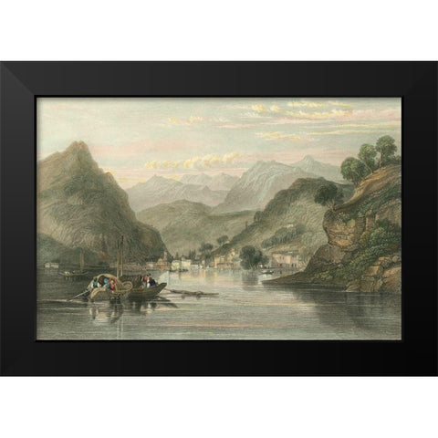 Pastoral Riverscape VI Black Modern Wood Framed Art Print by Bartlett, William H.