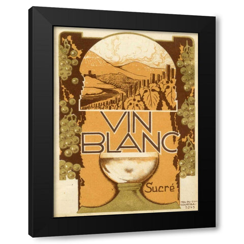 Vin Blanc Black Modern Wood Framed Art Print with Double Matting by Unknown
