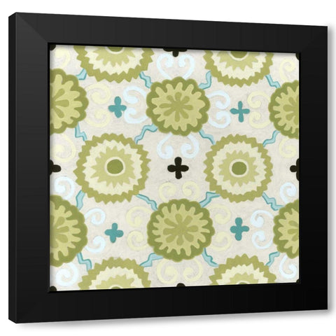 Cottage Patterns III Black Modern Wood Framed Art Print by Vess, June Erica