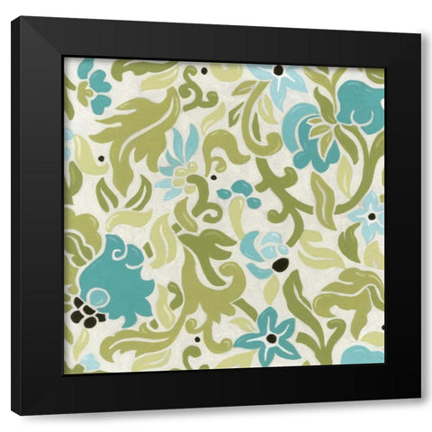 Cottage Patterns IX Black Modern Wood Framed Art Print by Vess, June Erica