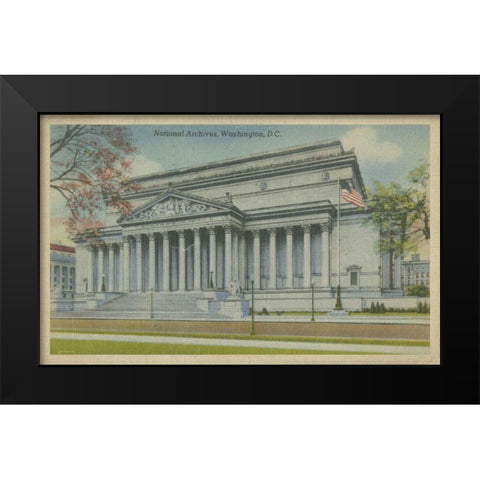 National Archives, Washington, D.C. Black Modern Wood Framed Art Print by Unknown