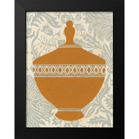 Pottery Patterns I Black Modern Wood Framed Art Print by Vess, June Erica