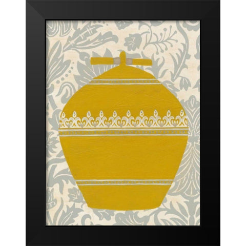 Pottery Patterns II Black Modern Wood Framed Art Print by Vess, June Erica