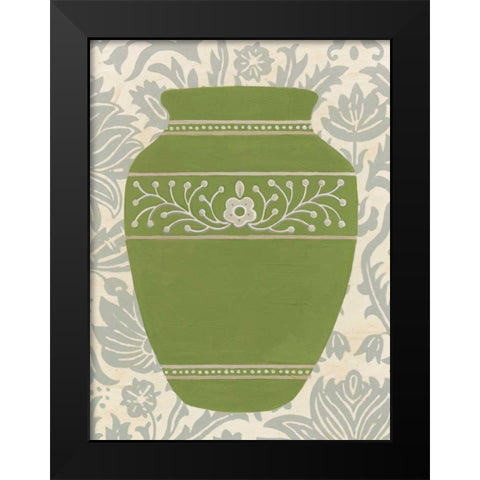 Pottery Patterns III Black Modern Wood Framed Art Print by Vess, June Erica