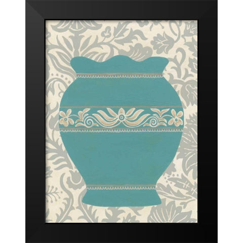 Pottery Patterns IV Black Modern Wood Framed Art Print by Vess, June Erica