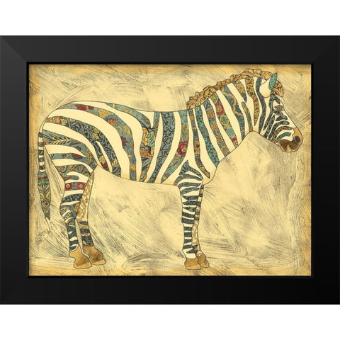 Royal Zebra Black Modern Wood Framed Art Print by Zarris, Chariklia