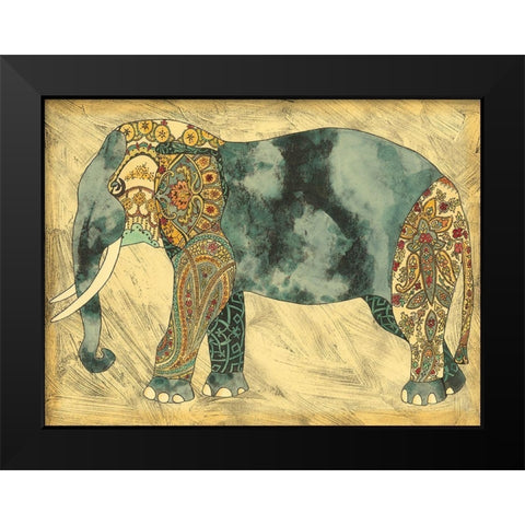 Royal Elephant Black Modern Wood Framed Art Print by Zarris, Chariklia