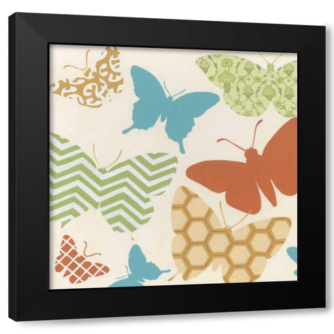 Butterfly Patterns I Black Modern Wood Framed Art Print with Double Matting by Vess, June Erica