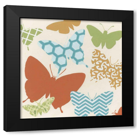 Butterfly Patterns II Black Modern Wood Framed Art Print by Vess, June Erica