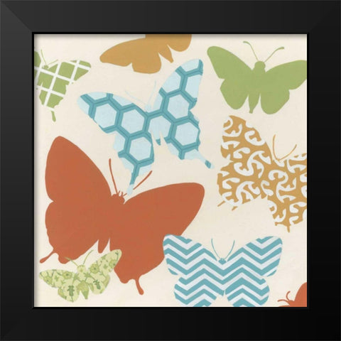 Butterfly Patterns II Black Modern Wood Framed Art Print by Vess, June Erica