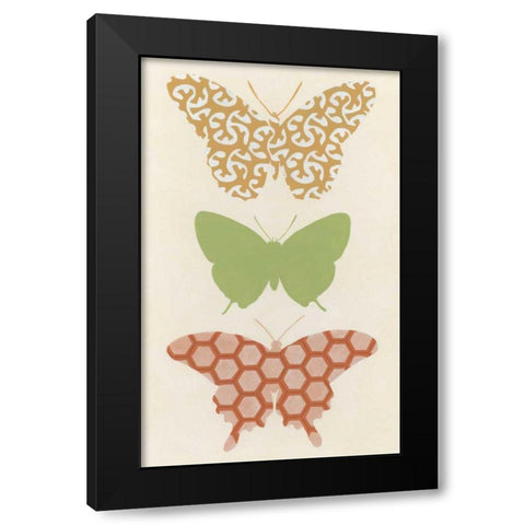 Butterfly Patterns III Black Modern Wood Framed Art Print with Double Matting by Vess, June Erica