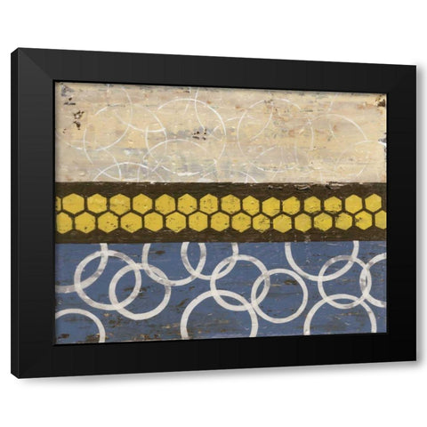 Honey Comb Abstract I Black Modern Wood Framed Art Print with Double Matting by Avondet, Natalie