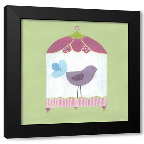 Patchwork Birdcage I Black Modern Wood Framed Art Print with Double Matting by Vess, June Erica