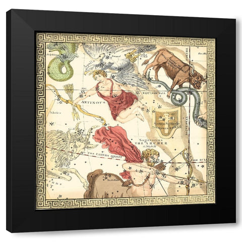 Zodiac Chart II Black Modern Wood Framed Art Print by Vision Studio