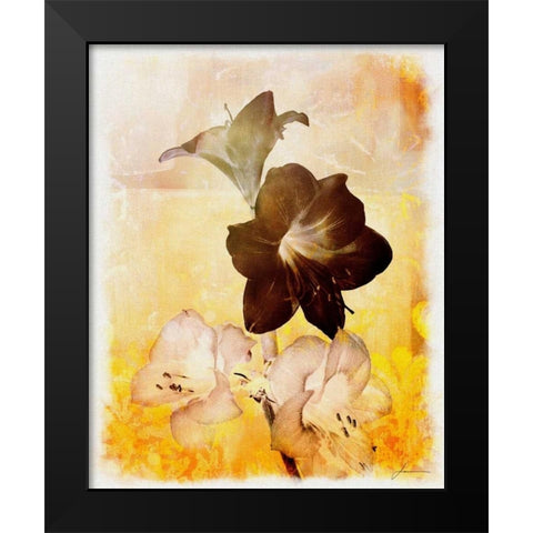 Brocade Garden II Black Modern Wood Framed Art Print by Burghardt, James