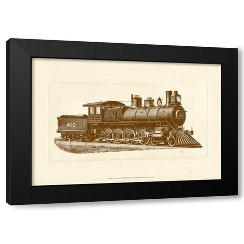 Train Engine I Black Modern Wood Framed Art Print by Unknown