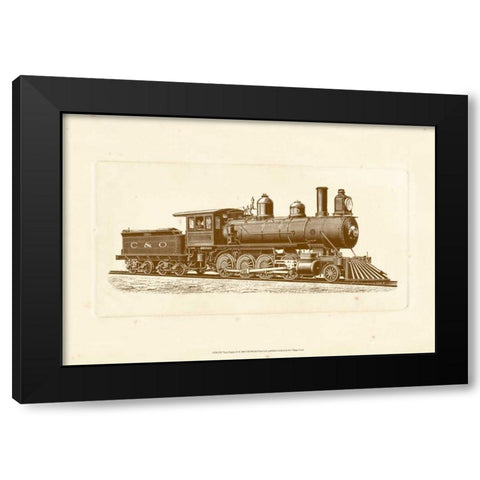 Train Engine II Black Modern Wood Framed Art Print by Unknown