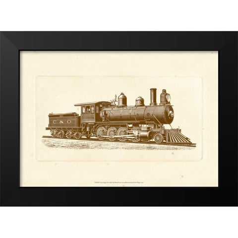 Train Engine II Black Modern Wood Framed Art Print by Unknown