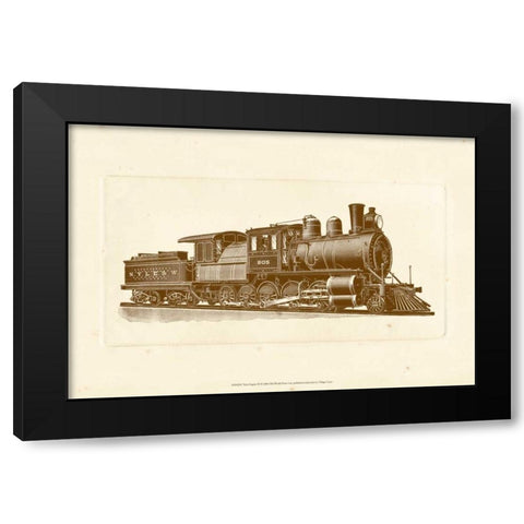 Train Engine III Black Modern Wood Framed Art Print by Unknown
