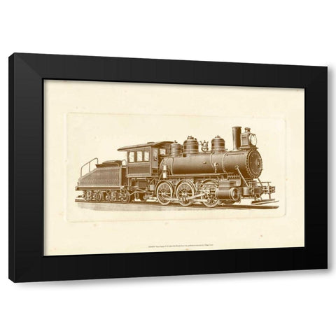 Train Engine IV Black Modern Wood Framed Art Print by Unknown