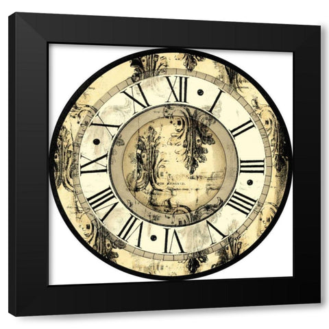 Small Aged Elegance Clock Black Modern Wood Framed Art Print with Double Matting by Vision Studio