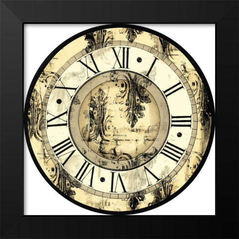 Small Aged Elegance Clock Black Modern Wood Framed Art Print by Vision Studio