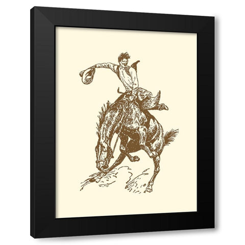 Small Cowboy Black Modern Wood Framed Art Print by Vision Studio