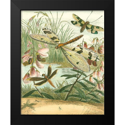 Dragonfly Gathering I Black Modern Wood Framed Art Print by Vision Studio
