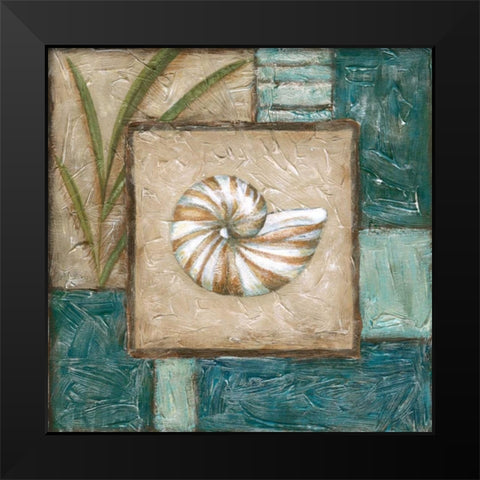 Large Shell Montage I Black Modern Wood Framed Art Print by Zarris, Chariklia