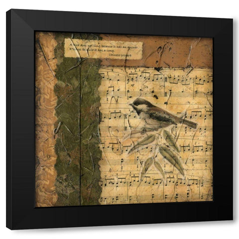 Bird Melody I Black Modern Wood Framed Art Print by Slocum, Nancy