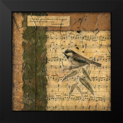 Bird Melody I Black Modern Wood Framed Art Print by Slocum, Nancy