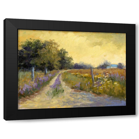 Falls Golden Fields Black Modern Wood Framed Art Print with Double Matting by Weber, Mary Jean